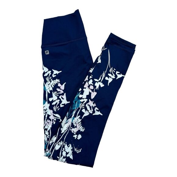 Fabletics Define PowerHold High-Waisted Navy Blue / White Floral Leggings Size S - Picture 9 of 9
